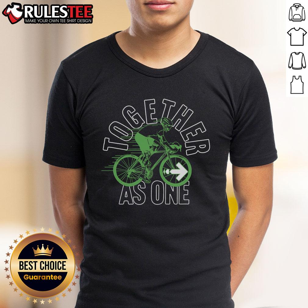 Awesome Together As One Bicycle Racing T-Shirt featuring a vibrant design for cycling enthusiasts and fans of bike racing.