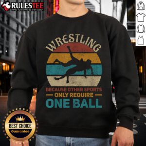 Awesome wrestling boy in a retro wrestler sweatshirt showcasing his passion for wrestling in a dynamic pose.