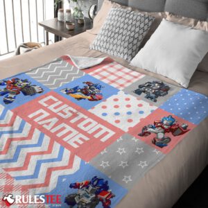 Chibi Optimus Prime Transformers Pattern Blanket Fleece Customized Blanket