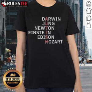 Cute Autism tee featuring Darwin, Jung, Newton, Einstein, Edison, and Mozart, perfect for celebrating neurodiversity.