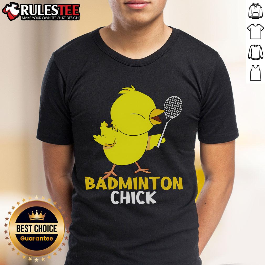 Adorable Cute Badminton Chick Chicken Birdie T-Shirt featuring a playful bird design perfect for sports lovers.