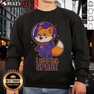 Cute Cosmic Fox I Need My Space Sweatshirt featuring a whimsical fox design and vibrant cosmic colors.