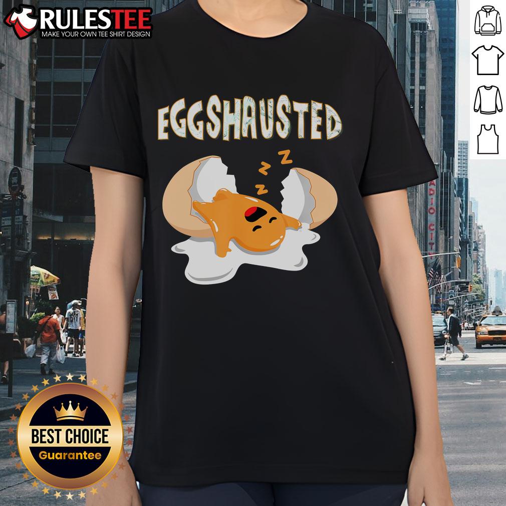 Adorable sleeping fried egg in a cute tee, perfect for Easter egg hunts. Fun eggs design for festive celebration.