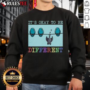 Cute 'It's Okay to Be Different' autism awareness sweatshirt for support warriors, promoting acceptance and inclusion.
