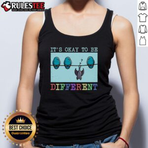 Autism Awareness support warrior tank top with 'It's Okay To Be Different' slogan, promoting inclusivity and acceptance.