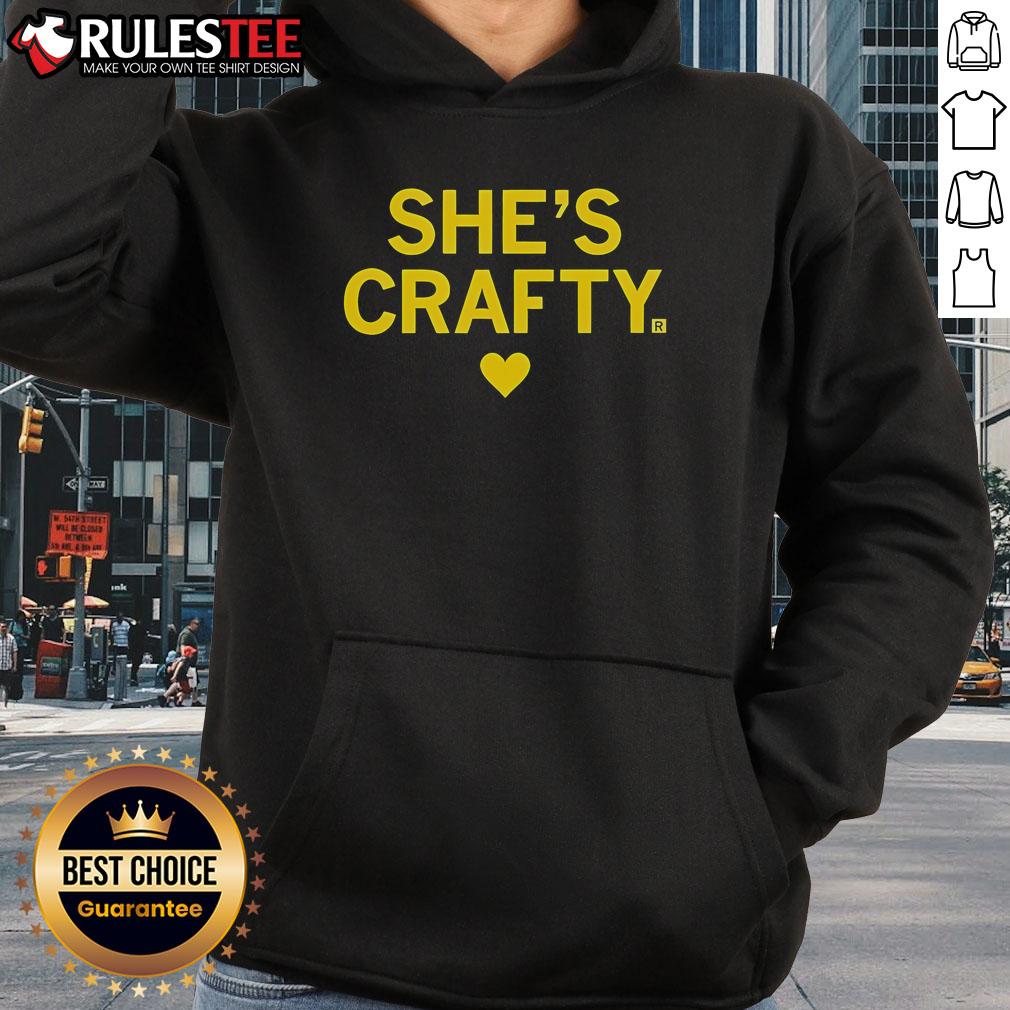 Cute She's Crafty Heart Hoodie in vibrant colors, perfect for cozy casual wear and showcasing creativity.