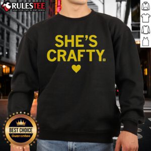 Cute She's Crafty Heart Sweatshirt in soft fabric, perfect for cozy casual wear and expressing creativity.