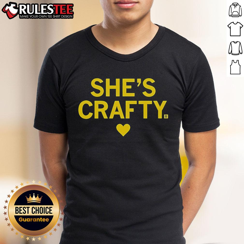 Cute She'S Crafty Heart T-Shirt featuring a vibrant heart design, perfect for creative and stylish individuals.