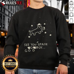 Cute space god boy dog sweatshirt featuring a playful design and vibrant colors, perfect for dog lovers.