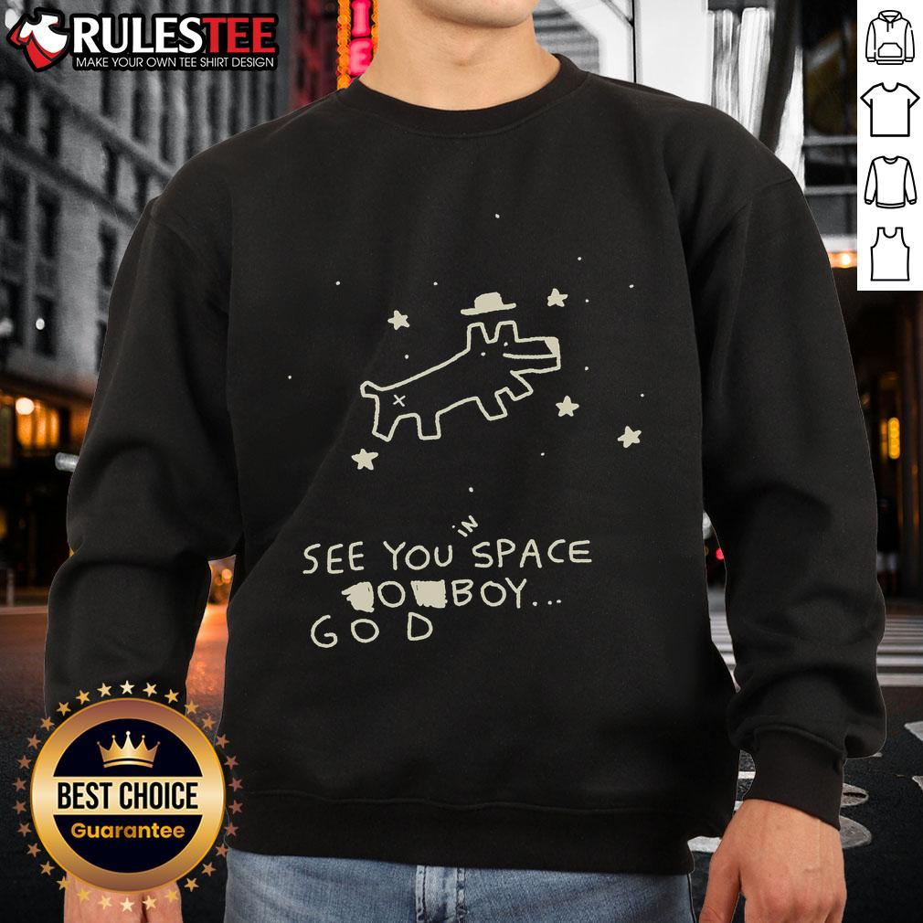 Cute space god boy dog sweatshirt featuring a playful design and vibrant colors, perfect for dog lovers.