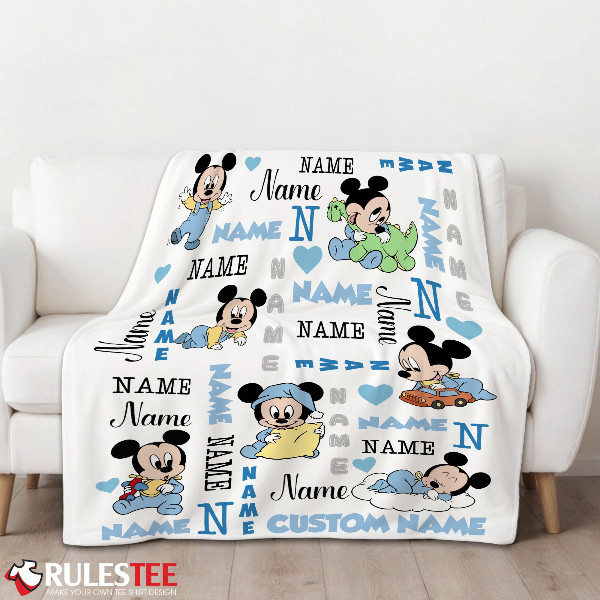 Disney Baby Mickey's Dreamland Blanket Fleece Customized Blanket