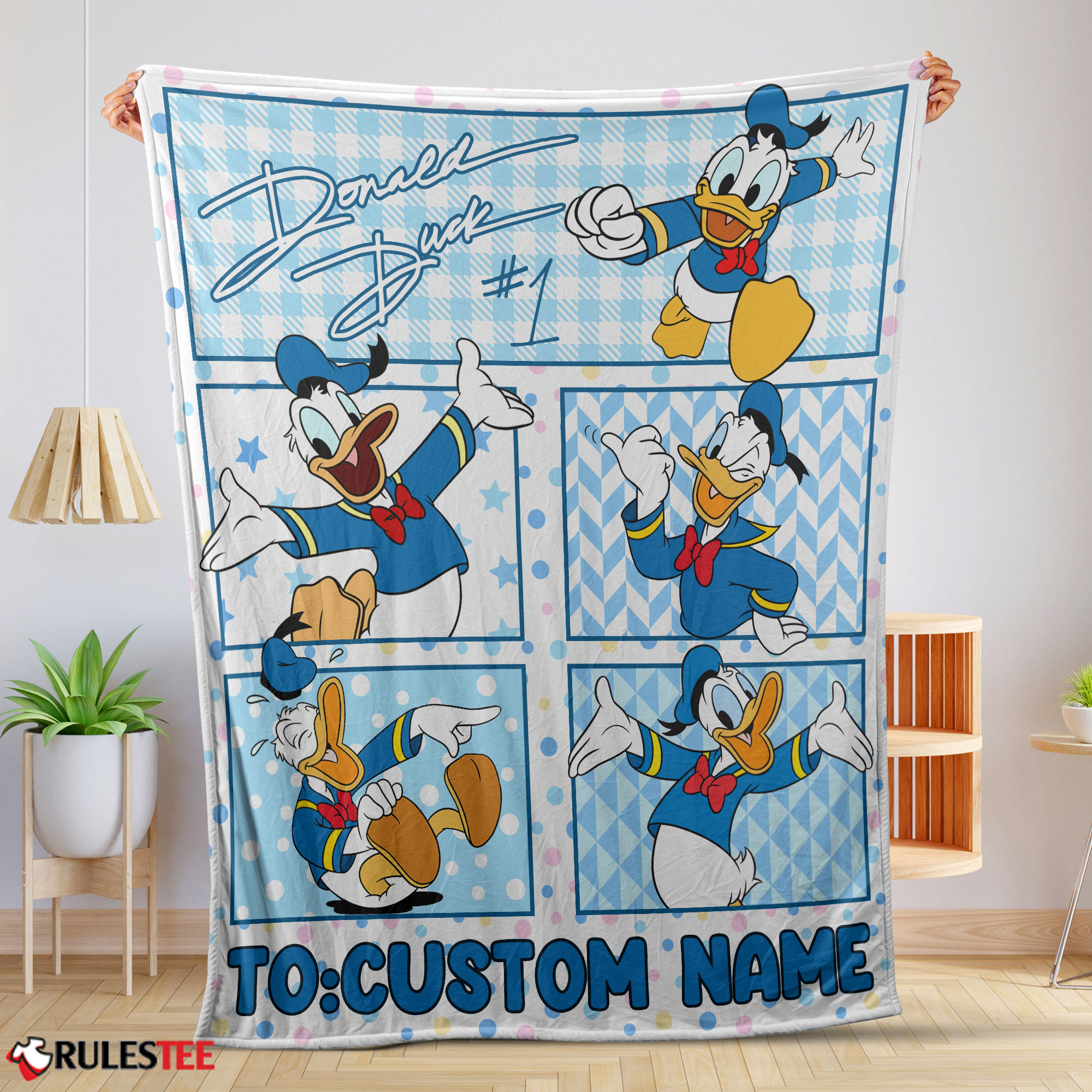 Disney Donald Duck With Signature And Friends Donald Duck Moods Blanket – Customize Blanket-mk-01