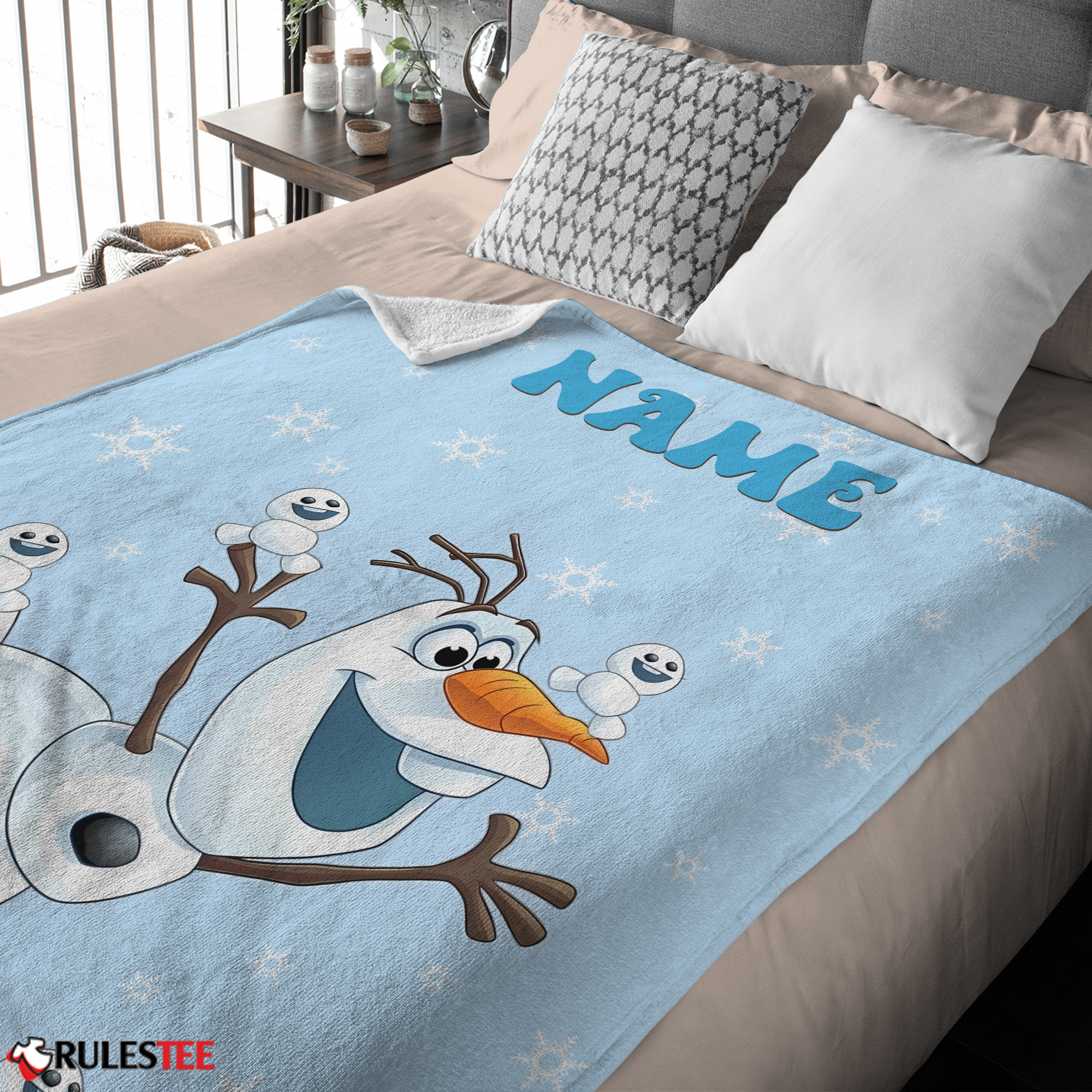 Disney Frozen Olaf Dancing Blanket Fleece Customized Blanket-mk-03
