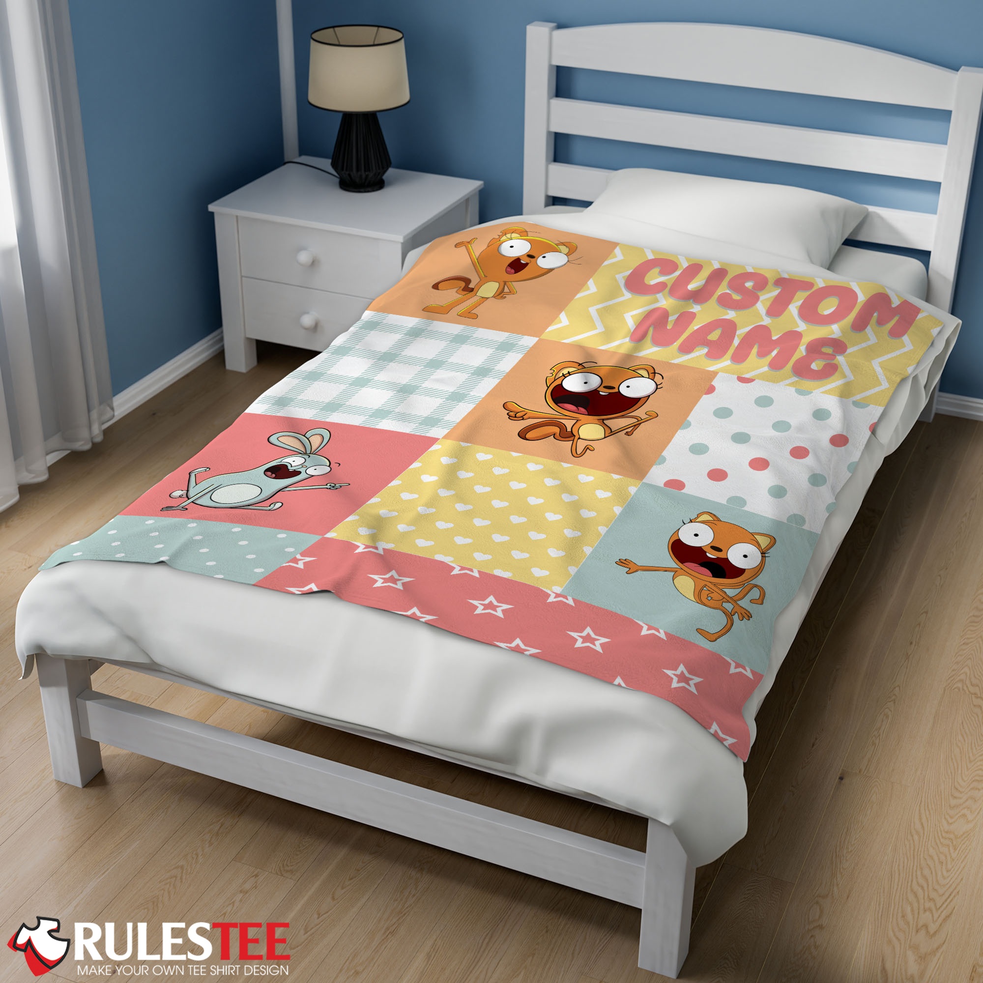 Disney Kiff Chatterley & Barry Buns Pattern Blanket Fleece Customized Blanket