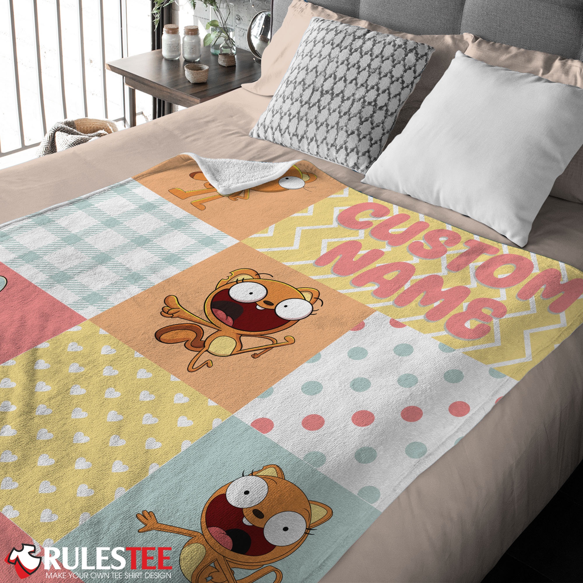 Disney Kiff Chatterley & Barry Buns Pattern Blanket Fleece Customized Blanket