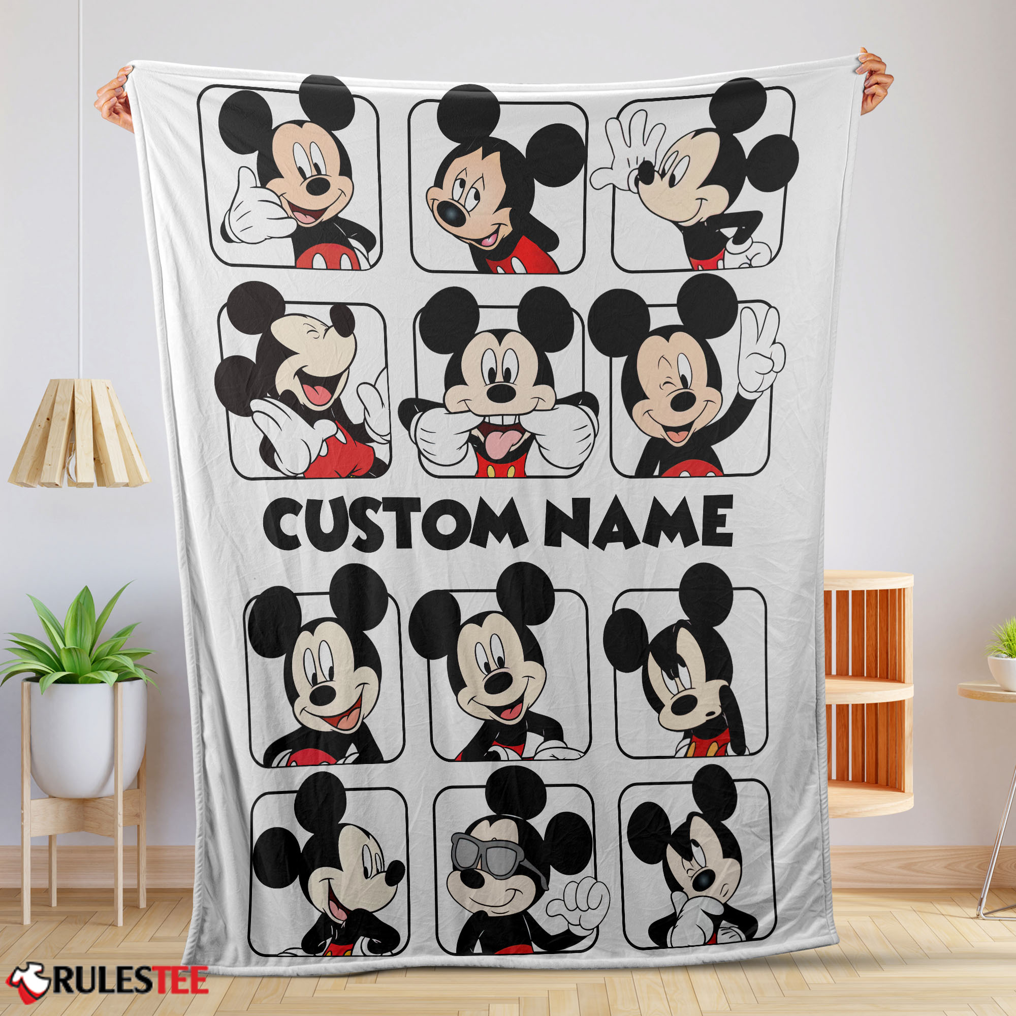 Disney Mickey And Friends Mickey Mouse Moods Blanket – Customize Blanket-mk-01