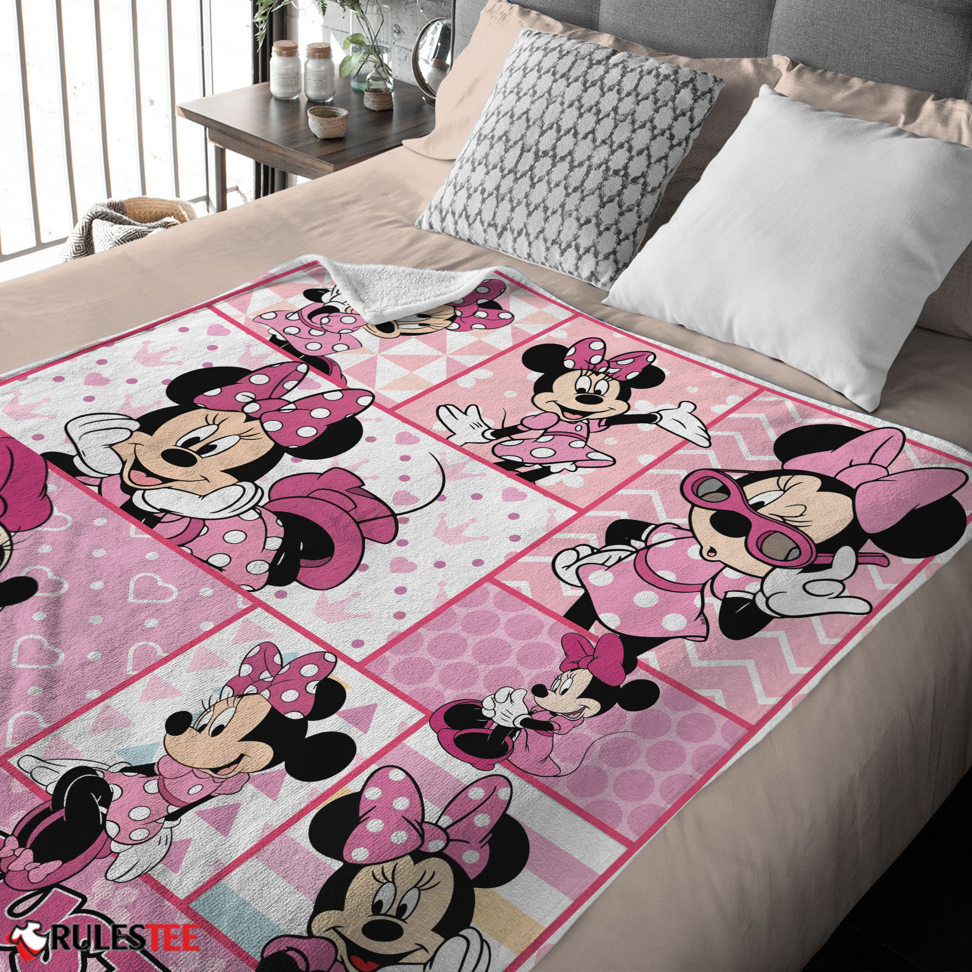 Disney Minnie Mouse And Friends Minnie Mouse Moods Blanket – Customize Blanket-mk-02