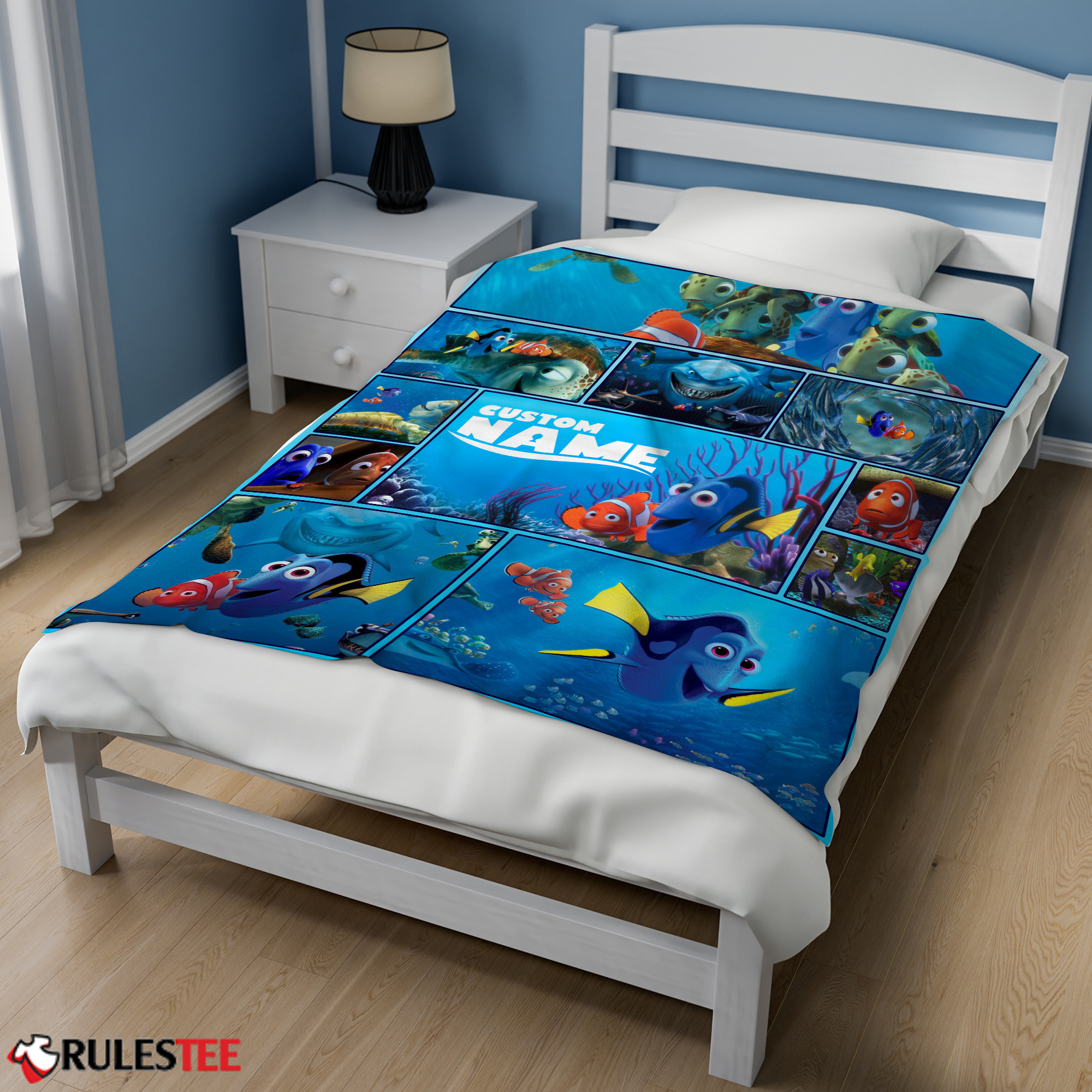 Disney Pixar Cartoon Finding Nemo With Dory Velveteen Cute Blanket Fleece Customized Blanket-mk-02