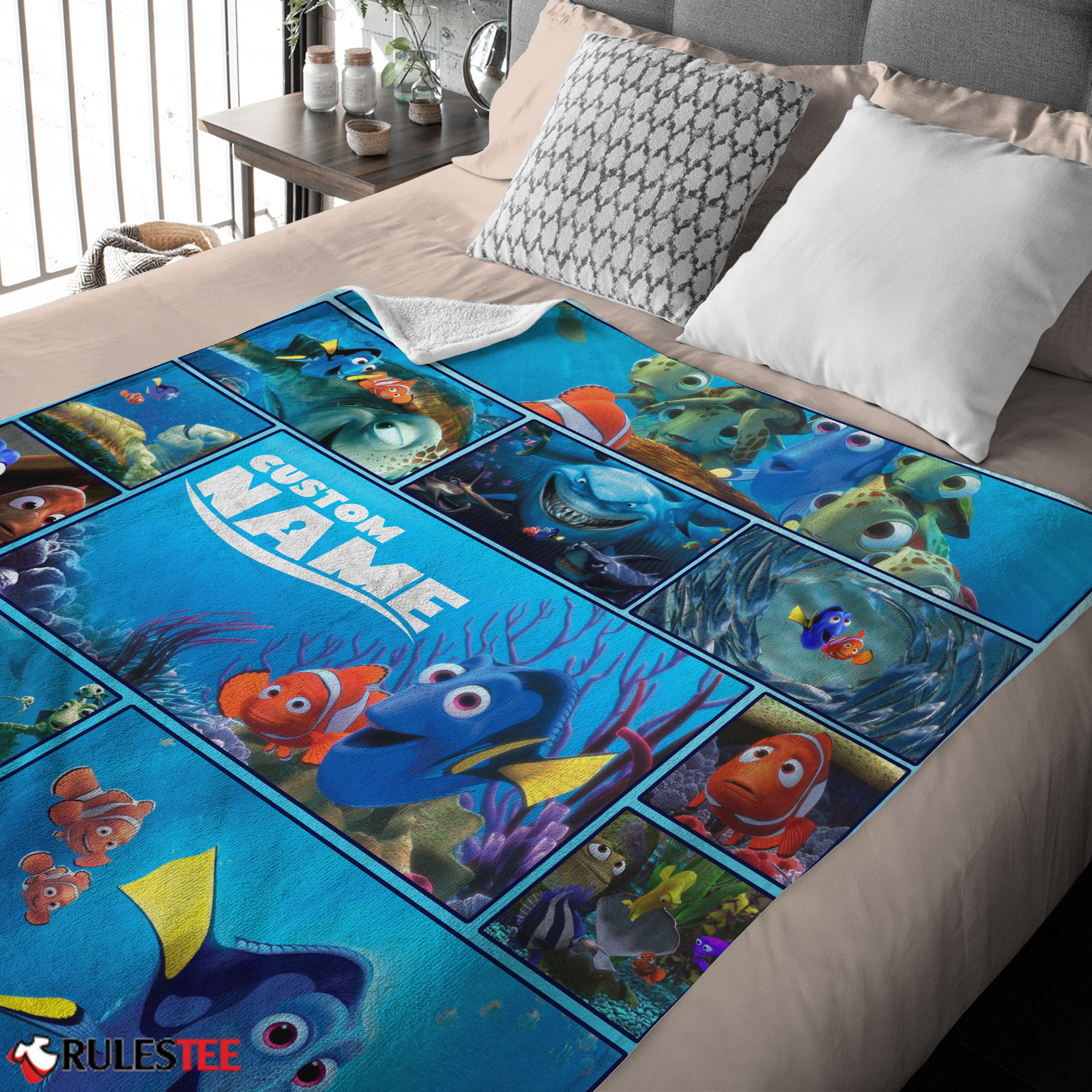 Disney Pixar Cartoon Finding Nemo With Dory Velveteen Cute Blanket Fleece Customized Blanket-mk-03
