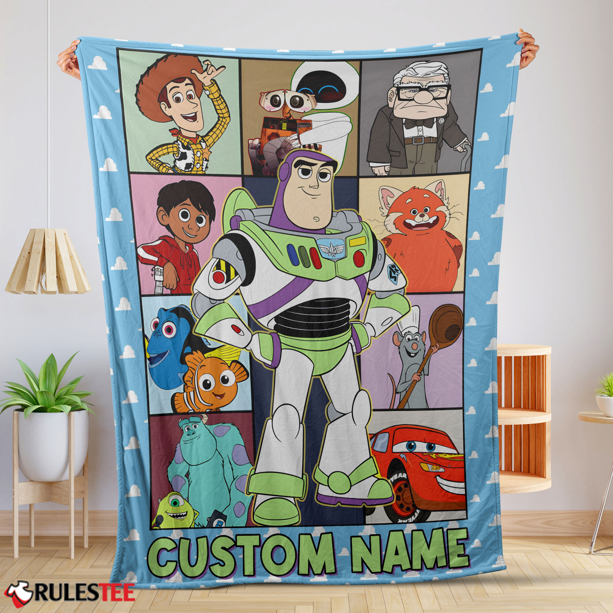 Disney Pixar Toy Story Buzz Lightyear With Friends Blanket Fleece Customized Blanket-mk-01