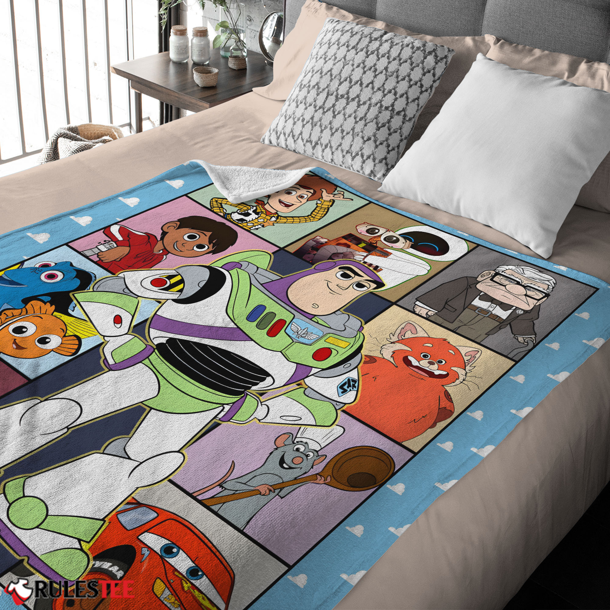 Disney Pixar Toy Story Buzz Lightyear With Friends Blanket Fleece Customized Blanket-mk-03