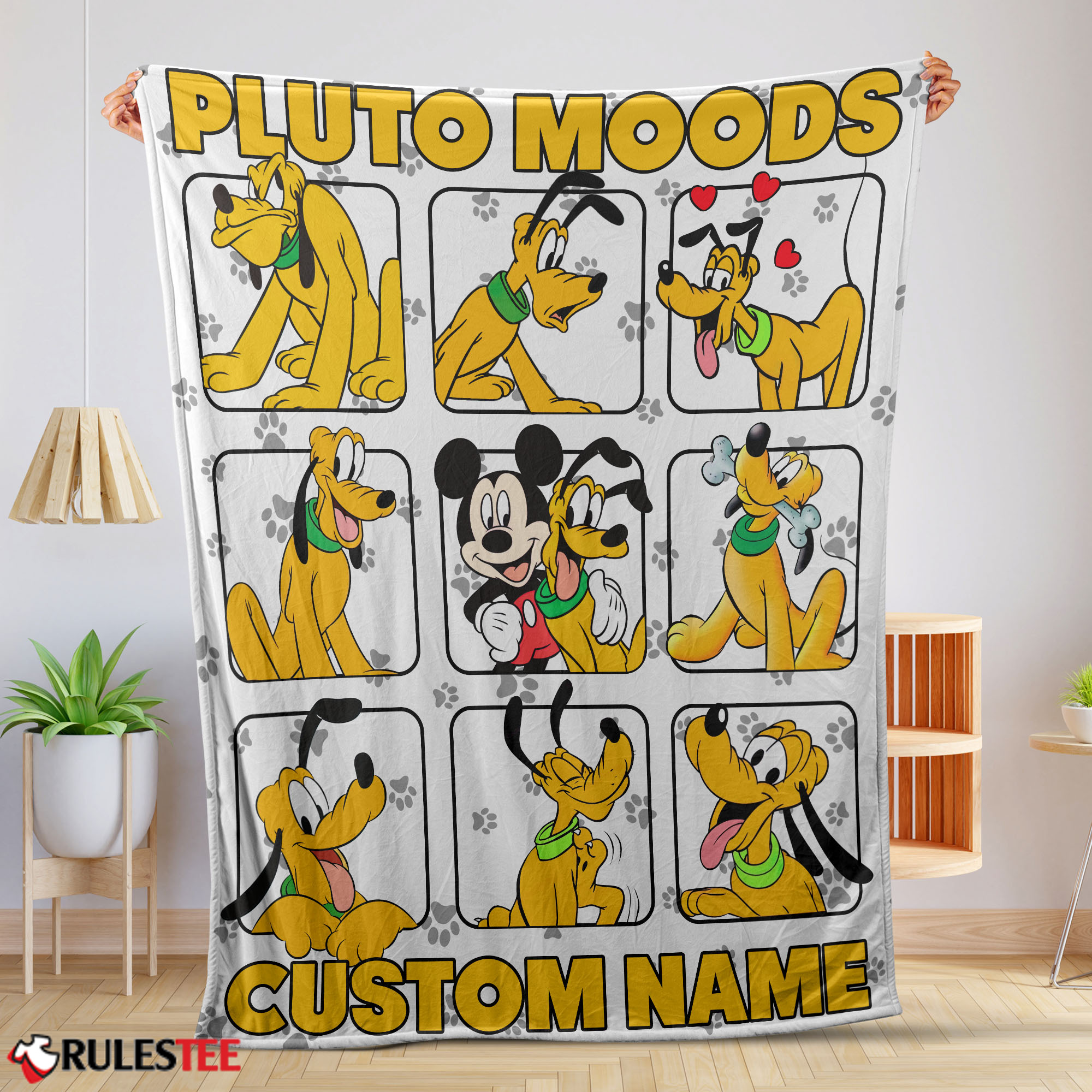 Disney Pluto Dog And Friends Pluto Dog Moods Blanket – Customize Blanket-mk-01