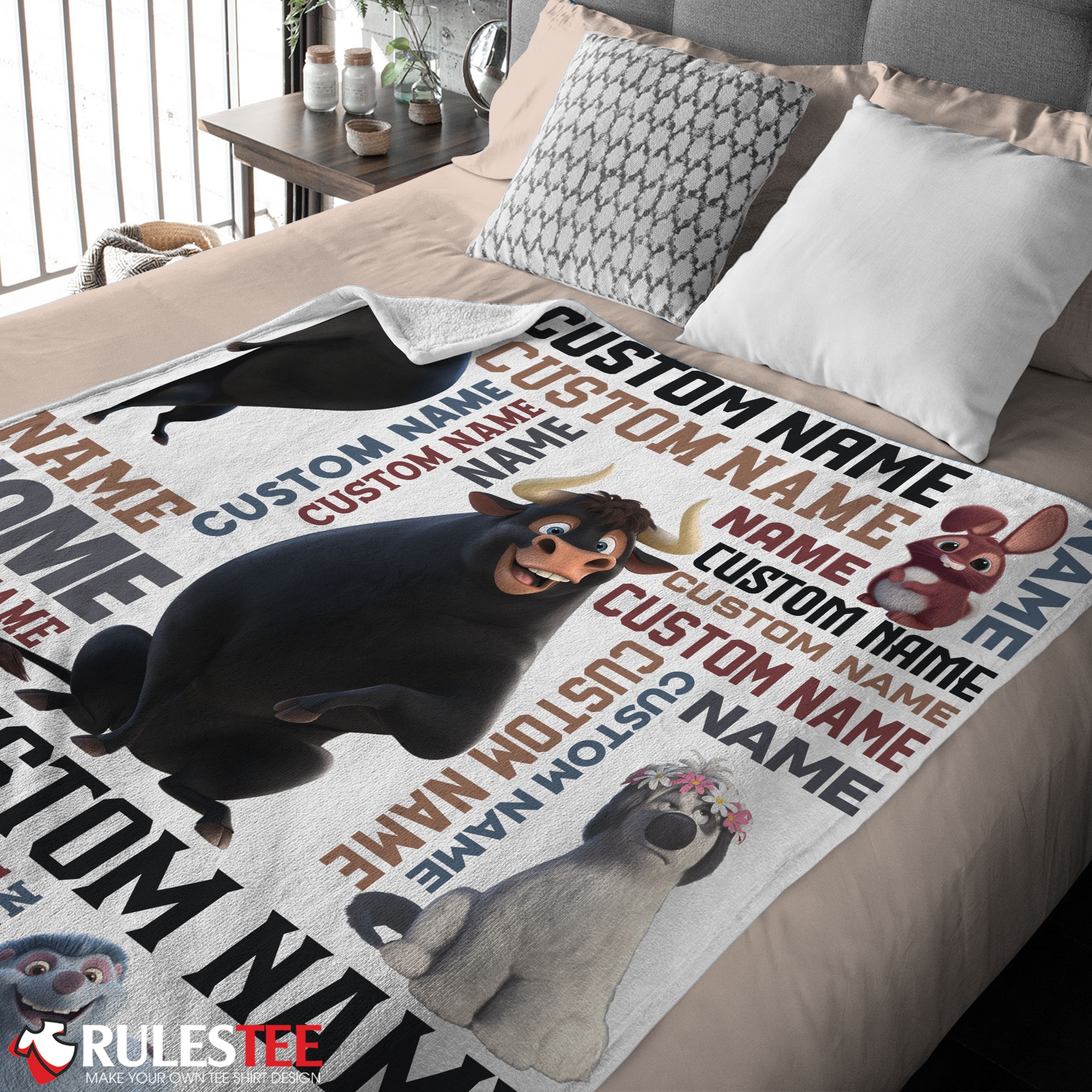 Ferdinand The Bull And Friends Blanket Fleece Customized Blanket