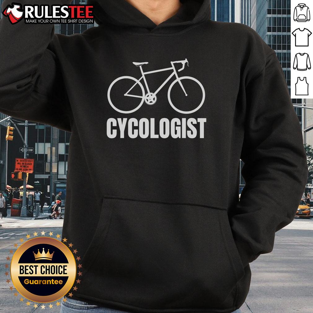 Funny Cycologist bicycle bike hoodie featuring a humorous graphic, perfect for cycling enthusiasts and casual wear.