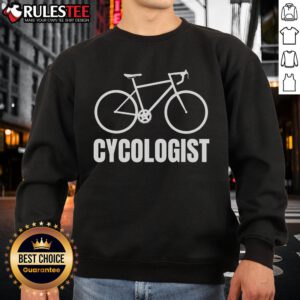 Funny Cycologist bicycle sweatshirt featuring a humorous cycling design, perfect for bike enthusiasts and casual wear.