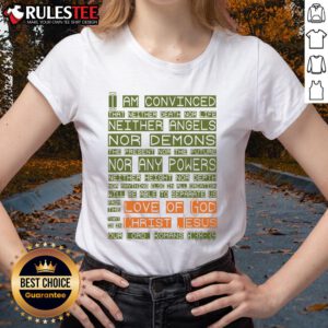 Funny Love of God Christ Jesus Romans Scripture Ladies Tee, featuring a playful design and vibrant colors for women.