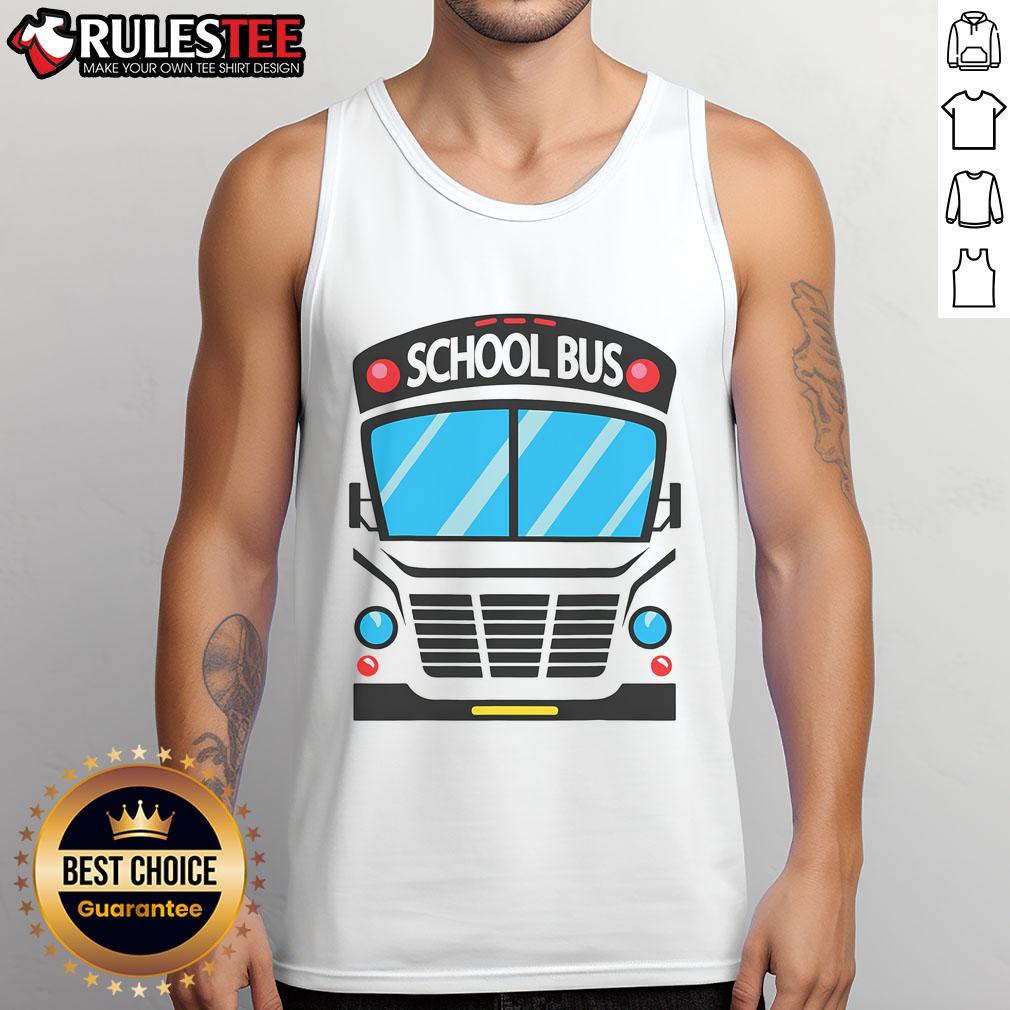 Funny School Bus Halloween Tank Top featuring a playful design perfect for festive celebrations and school events.