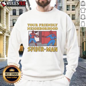 Funny Your Friendly Neighborhood Spider-Man Pointing Meme sweatshirt featuring vibrant graphic design and cozy fit.