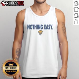 Good Pitt Panthers Nothing Easy Tank Top featuring bold team graphics in navy and gold, perfect for game day wear.