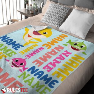 Personalized Baby Shark Blanket Fleece Customized Blanket