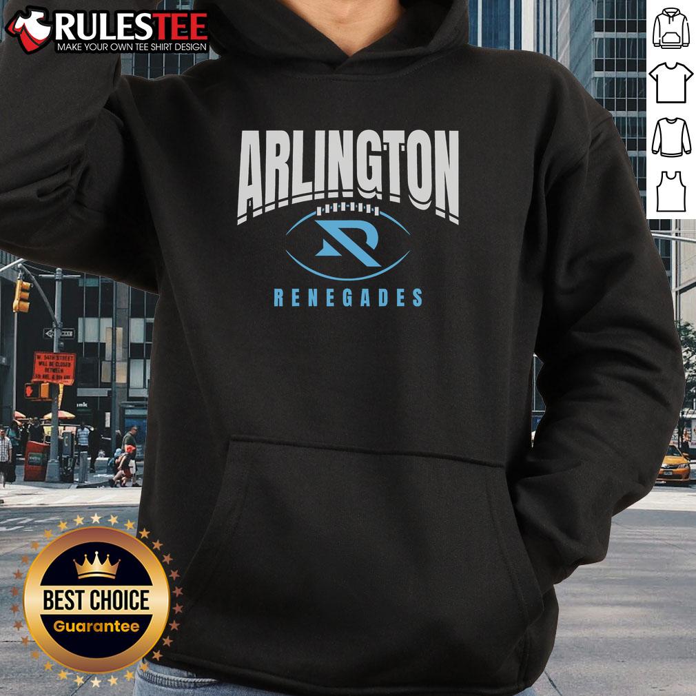 Alt Text: Top Arlington Renegades football outline hoodie showcasing team colors and logo for fans and players.