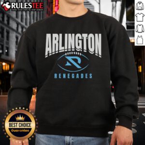 Alt Text: Stylish Top Arlington Renegades football outline sweatshirt featuring team colors and logo for fans and athletes.