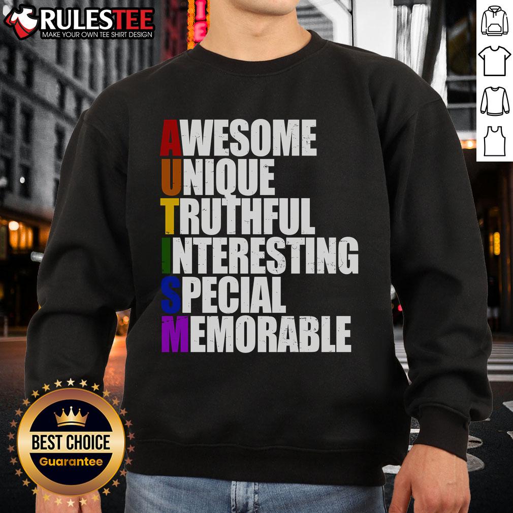 Awesome Autism Awareness Defined Quote Sweatshirt featuring a motivational design promoting autism understanding and support.