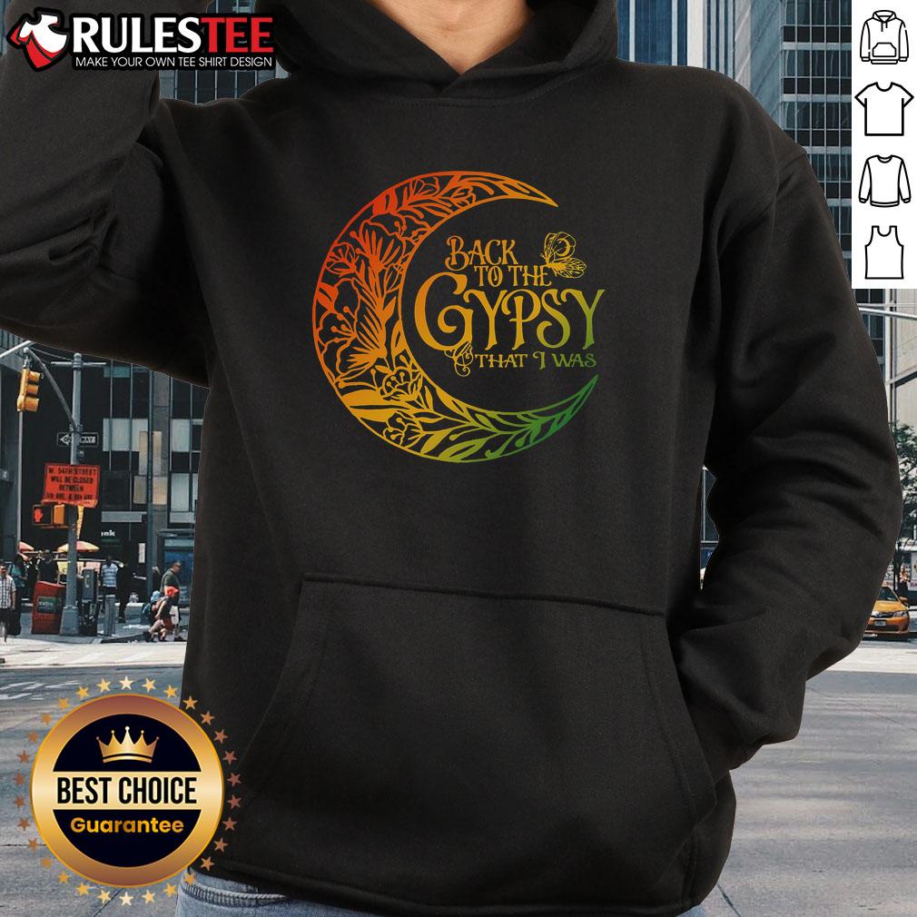 Awesome Back To The Gypsy That I Was Hoodie displayed on a stylish mannequin against a vibrant backdrop.