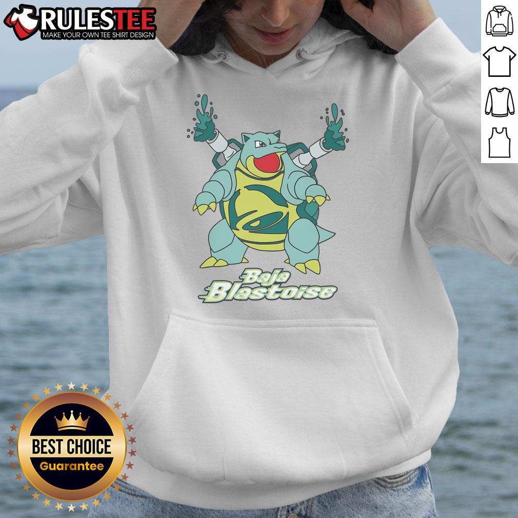Alt Text: Awesome Baja Blastoise Turtle Pokemon Hoodie featuring vibrant colors and detailed graphics of Blastoise.