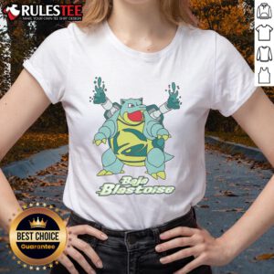 Alt Text: Awesome Baja Blastoise turtle Pokmon ladies tee featuring vibrant graphics, perfect for Pokmon fans and casual wear.