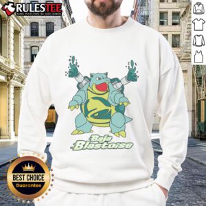 Awesome Baja Blastoise Turtle Pokemon sweatshirt featuring vibrant graphics and cozy design for fans and collectors.