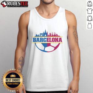 Stylish Awesome Barcelona City tank top featuring vibrant city skyline design, perfect for summer fashion and travel enthusiasts.