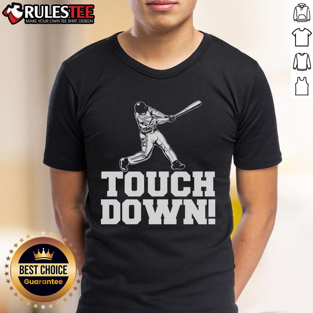 Awesome Baseball Touch Down T-Shirt featuring a vibrant graphic design, perfect for sports fans and casual wear.