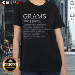 Alt Text: Awesome Grams definition graphic on a ladies tee, perfect gift for Grandma on Mother's Day celebration.