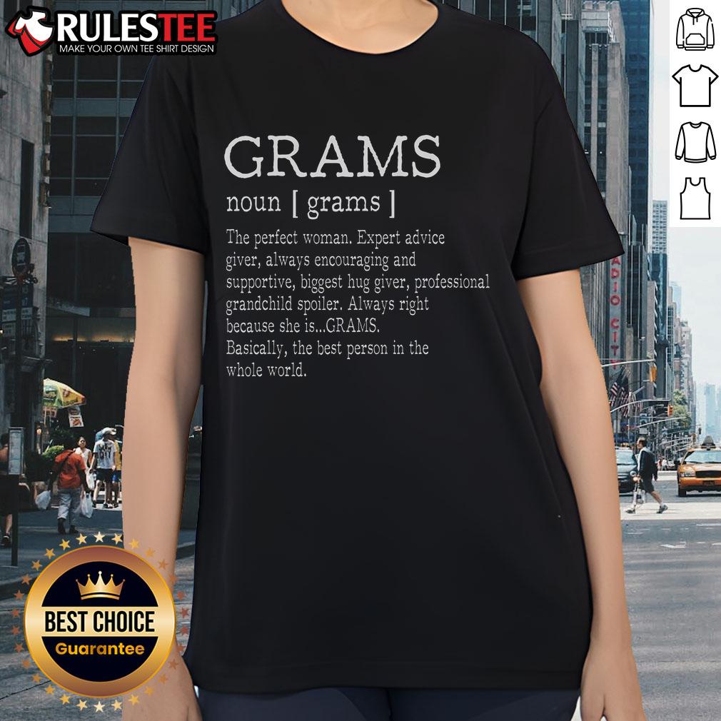 Alt Text: Awesome Grams definition graphic on a ladies tee, perfect gift for Grandma on Mother's Day celebration.