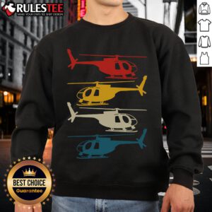 Awesome helicopter pilot co-retro aviation sweatshirt featuring a stylish design for aviation enthusiasts.