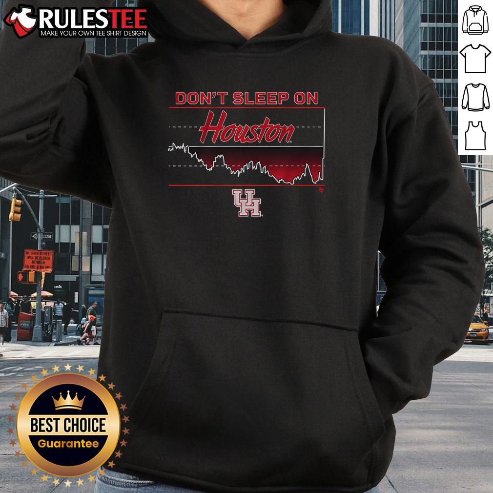 Awesome Houston Basketball hoodie featuring bold 'Don't Sleep on Houston' design, perfect for fans and athletes alike.