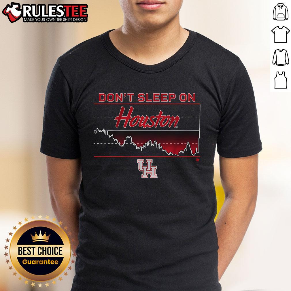 Awesome Houston Basketball 'Don't Sleep on Houston' T-Shirt featuring bold graphics and vibrant colors for fans.