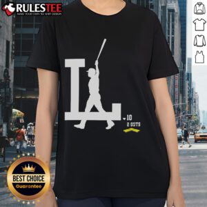 Awesome Los Angeles Dodgers baseball logo on a stylish ladies tee, perfect for fans supporting their team in style.
