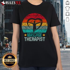 Awesome massage therapist retro sunset tee featuring an inspiring occupational therapy quote for ladies.